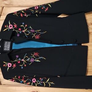 Hairston Roberston Embroidered Black Jacket, EUC